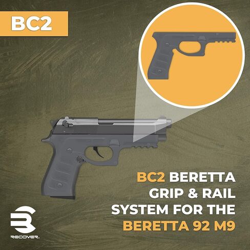 Recover Tactical BC2 Grip and Rail System for The Beretta 92FS M9 Series of Pistols Beretta 92 Grips in Saudi Arabia