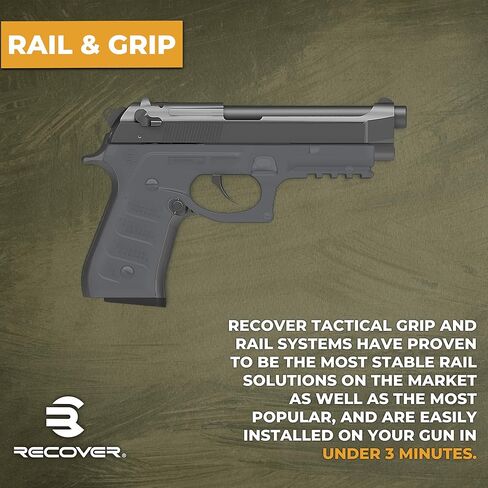 Recover Tactical BC2 Grip and Rail System for The Beretta 92FS M9 Series of Pistols Beretta 92 Grips in Saudi Arabia