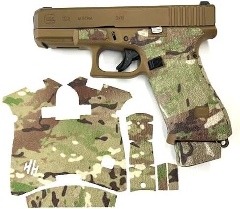 Handleitgrips Gun Grip Tape Compatible with Glock 19x/ Glock 19x MOS/Glock 45/ Glock 45 MOS/ - Multicam Edge Series Pistol Grip Tape, Gun Skins, Veteran Owned, Made in USA in Saudi Arabia
