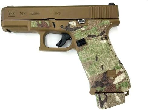 Handleitgrips Gun Grip Tape Compatible with Glock 19x/ Glock 19x MOS/Glock 45/ Glock 45 MOS/ - Multicam Edge Series Pistol Grip Tape, Gun Skins, Veteran Owned, Made in USA in Saudi Arabia