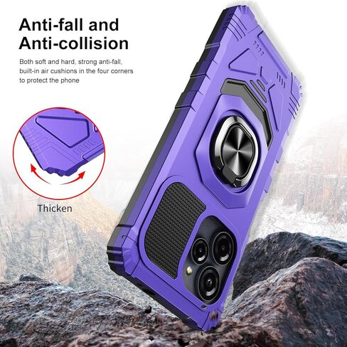 for Blu View Speed Ultra 5G Phone Case with Screen Protector,Magnetic Ring Stand Design,Frosted PC Back Soft Silicone Bumper Military Grade Rugged Corner for Blue View Speed Ultra Purple in Saudi Arabia