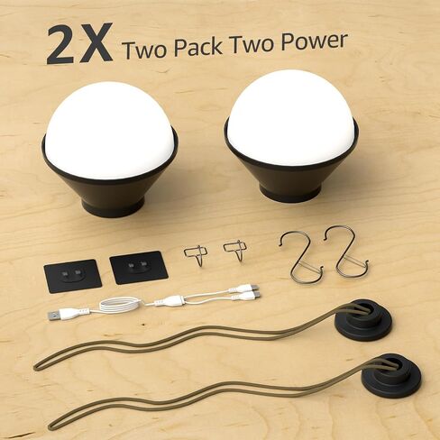 2-حزمة فانوس تخييم LED قابل لإعادة الشحن 5000 مللي أمبير في الساعة مع ضوء خيمة معلق مغناطيسي وبطارية مقاومة للماء 600 لومن، USB لاسلكي محمول قابل للتعتيم لانقطاع التيار الكهربائي ومعدات الصيد والبقاء في الهواء الطلق in Kuwait