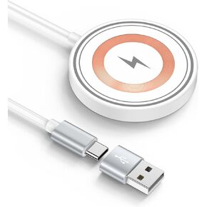 Magnetic Wireless Magsafe Charger for iPhone, Charging Pad for iPhone 17/16/15/14/13/12 Series & AirPods Pro 4/3, 15W Magnetic Wireless Charger for USB-C/A Ports, Fast Wireless Charging Pad for Apple in Saudi Arabia