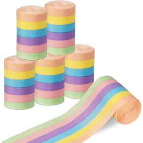 6 رولز قوس قزح الطرف اللافتات الورقية الكريب ، زخارف حفلات قوس قزح لعيد ميلاد عيد ميلاد العازبة باستيك زفاف دش الطفل الكبرياء in Kuwait