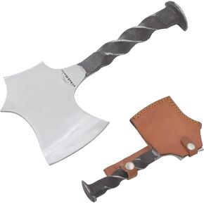 اليدوية السكك الحديدية سبايك عالية الكربون الصلب بليد فيكس بليد الصيد في الهواء الطلق الفأس مع حقيبة حمل جلدية in Kuwait