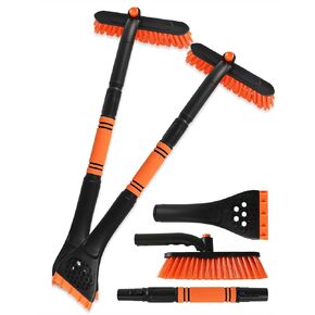 عبوتان من كاشطات الثلج للزجاج الأمامي للسيارة، مكشطة ثلج 2 في 1 وفرشاة ثلج لشاحنة السيارة ذات الدفع الرباعي، مكشطة الزجاج الأمامي للسيارة للثلج والثلج مع فرشاة محورية 360 درجة ومقبض إسفنجي مريح باللون الأزرق in Kuwait