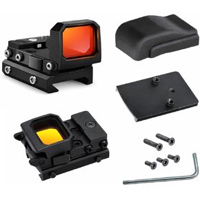 RMT S2 5 MOA Foldable Black Dot Reflex Sight Set for 20mm Picatinny Rail - Glock Mount Base, Power Saving Function Included, Included Exercise Calling Function (Black) in Saudi Arabia