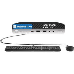 كمبيوتر مكتبي صغير HP EliteDesk 800 G3، Intel Core i7-6700، ذاكرة وصول عشوائي 8 جيجابايت، 256 جيجابايت SSD، واي فاي وبلوتوث، لوحة مفاتيح وماوس، Windows 11 Pro (متجدد) in Kuwait