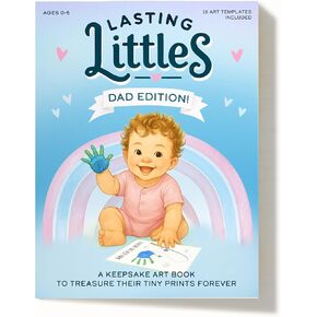 Lasting Littles Dad Edition - Baby Toddler Handprint & Footprint Keepsake Book, Meaningful Gifts Made by Little Hands - Valentine's Day Gift to Dad Grandpa Keepsake - No Paints Included in Saudi Arabia