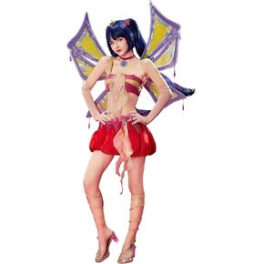 Micotaku Winx Club Enchantix Musa Women's Cosplay Costume with Wings in Saudi Arabia