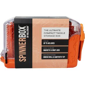 صندوق تخزين صغير الحجم من Rollercam SpinnerBox - يحمل ما يصل إلى 40 طُعمًا - مغناطيسي + قفل سريع - منظم صندوق معالجة بغطاء شفاف للغزالين والملاعق والطعوم الصغيرة - صندوق أدوات صغير متين لصيد الأسماك in Kuwait