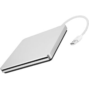 ناسخ أقراص DVD خارجي USB 3.0 ومحرك أقراص مضغوطة، رمادي فضي، ناسخ أقراص DVD محمول متوافق مع الكمبيوتر المحمول وسطح المكتب لتشغيل الوسائط والنسخ الاحتياطي للبيانات in Kuwait