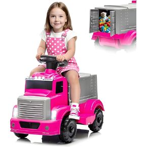 6V Ride On Fire Truck with Storage Box, Music, Light - Electric Car for Toddler 3-5 - Toddler Cars to Drive for Boys, Girls in Saudi Arabia