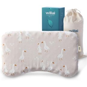 willai Toddler Pillow with Removable Pillowcase, 20X12inch Silicone Breathable Kids Pillow, Machine Washable Toddler Pillow, Small Children Pillow for Boys and Girls Ages 3-7 Years (Swan) in Saudi Arabia