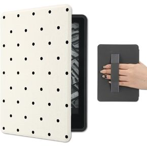 Aesthetic Polka Dot Case for 7" Kindle Paperwhite 12th Generation/Kindle Colorsoft Signature Edition 2024 with Hand Strap Premium Leather Folio Cover Protective e-Reader Case in Saudi Arabia