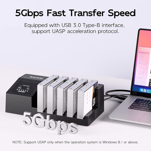 MAIWO USB 3.0 to SATA I/II/III Hard Drive Cloner Docking Station for 2.5 3.5 Inch SATA HDD SSD, 5 Bay External Hard Drive Duplicator Reader with UASP, 120TB Capacity, Tool Free in Saudi Arabia