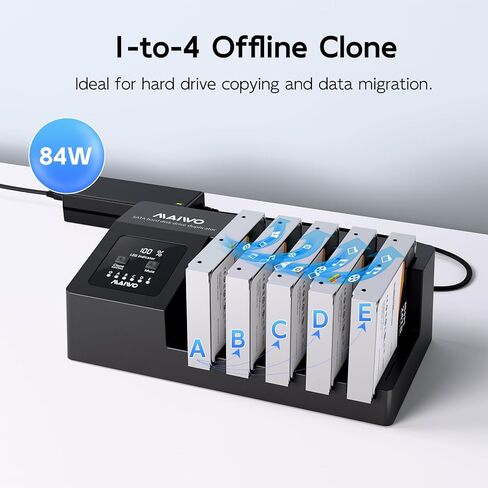 MAIWO USB 3.0 to SATA I/II/III Hard Drive Cloner Docking Station for 2.5 3.5 Inch SATA HDD SSD, 5 Bay External Hard Drive Duplicator Reader with UASP, 120TB Capacity, Tool Free in Saudi Arabia