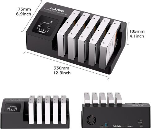 MAIWO USB 3.0 to SATA I/II/III Hard Drive Cloner Docking Station for 2.5 3.5 Inch SATA HDD SSD, 5 Bay External Hard Drive Duplicator Reader with UASP, 120TB Capacity, Tool Free in Saudi Arabia