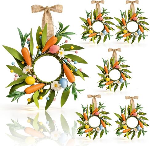 6 Pcs Small Sunflower Wreaths with Ribbon for Cabinet Front Door Mini Artificial Floral Hanging Wreath 3" Spring Summer Fake Yellow Daisies Wreaths Farmhouse Pillar Window Home Wall Party Décor in Saudi Arabia