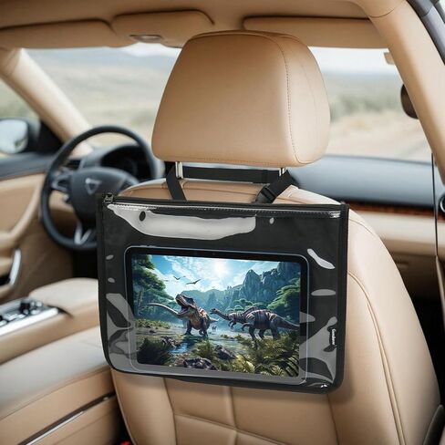Homakover Universal Car Seat Back Organizer لحامل iPad والكمبيوتر اللوحي، منظم ملحقات السائق أو الركاب، حامل مسند الرأس للكمبيوتر اللوحي في المقعد الأمامي للمركبة، متوافق مع طاولات تصل إلى 13 بوصة in Saudi Arabia