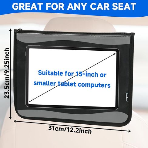 Homakover Universal Car Seat Back Organizer لحامل iPad والكمبيوتر اللوحي، منظم ملحقات السائق أو الركاب، حامل مسند الرأس للكمبيوتر اللوحي في المقعد الأمامي للمركبة، متوافق مع طاولات تصل إلى 13 بوصة in Saudi Arabia