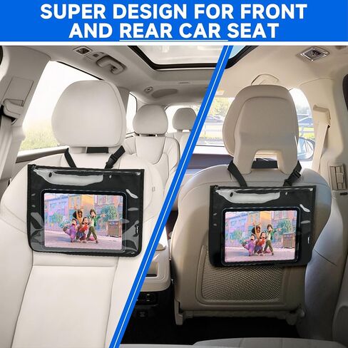 Homakover Universal Car Seat Back Organizer لحامل iPad والكمبيوتر اللوحي، منظم ملحقات السائق أو الركاب، حامل مسند الرأس للكمبيوتر اللوحي في المقعد الأمامي للمركبة، متوافق مع طاولات تصل إلى 13 بوصة in Saudi Arabia