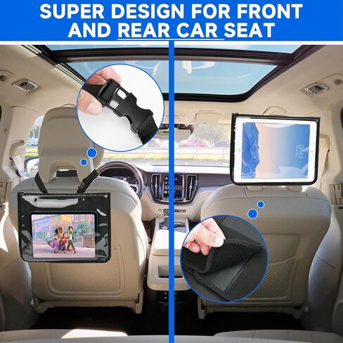 Homakover Universal Car Seat Back Organizer لحامل iPad والكمبيوتر اللوحي، منظم ملحقات السائق أو الركاب، حامل مسند الرأس للكمبيوتر اللوحي في المقعد الأمامي للمركبة، متوافق مع طاولات تصل إلى 13 بوصة in Saudi Arabia