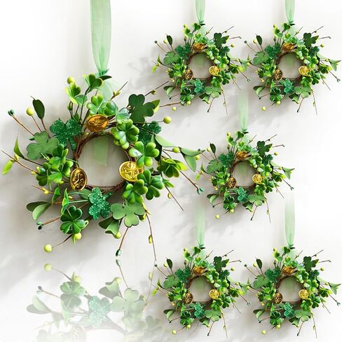 6 Pcs Small Sunflower Wreaths with Ribbon for Cabinet Front Door Mini Artificial Floral Hanging Wreath 3" Spring Summer Fake Yellow Daisies Wreaths Farmhouse Pillar Window Home Wall Party Décor in Saudi Arabia