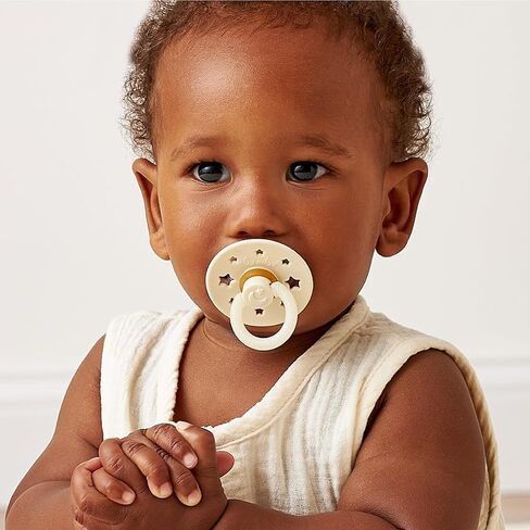 Itzy Ritzy Natural Rubber Pacifiers (Set of 2) – Baby Pacifiers with Cherry-Shaped Nipple & Large Air Holes for Added Safety; Set of 2 Glow in The Dark Binkies (Ages 6-18 Months) in Saudi Arabia