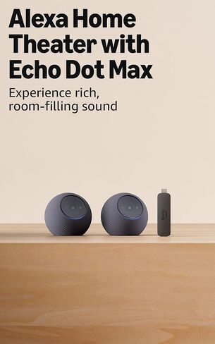 مجموعة Alexa Home Theatre Starter مع Echo Dot Max (أحدث طراز): تتضمن Echo Dot Max (2)، Graphite، Fire TV Stick 4K Max in Saudi Arabia