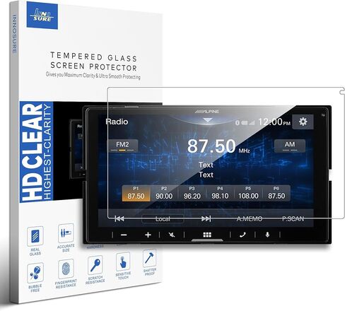9H Tempered Glass Screen Protector Compatible with Alpine iLX-W670 & iLX-W770 Digital Multimedia Receiver 7 Inch Touchsreen Anti Scratch/Fingerprint (HD Clear) in Saudi Arabia