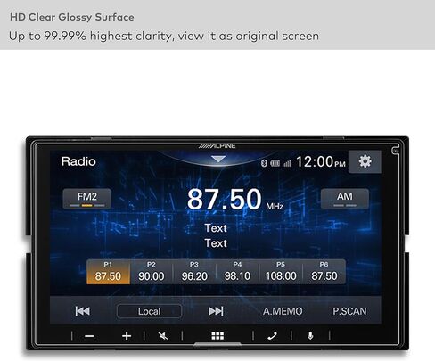 9H Tempered Glass Screen Protector Compatible with Alpine iLX-W670 & iLX-W770 Digital Multimedia Receiver 7 Inch Touchsreen Anti Scratch/Fingerprint (HD Clear) in Saudi Arabia