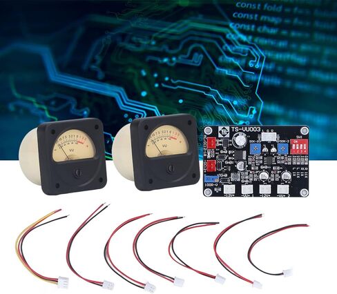 VU Meter Power Amplifier Portable DB Meter، إضاءة خلفية صفراء عالية الدقة كابلات لوحة القيادة لاستوديو التسجيل in Saudi Arabia