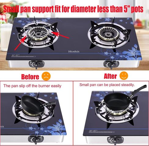 Hothit Gas Cooktop 2 Burner Outdoor Propane Stove, 28600 BTU, Portable Auto Ignition LPG Tempered Glass for camping, Courtyard Barbecue, RV Travel in Saudi Arabia