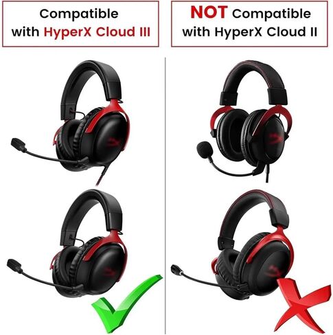 BUTIAO Cloud 3 Mic Boom، ميكروفون بديل 3.5 مم إلغاء الضوضاء قابل للفصل مع أجزاء إصلاح مؤشر LED كتم الصوت لسماعة الألعاب Kingston HyperX Cloud III/Cloud 3 in Saudi Arabia