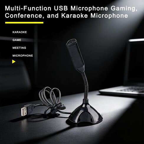 USB Computer Microphone Professional Network Chat Tool Plug and Play Suitable for Desktop and Laptop Computers (Black) in Saudi Arabia