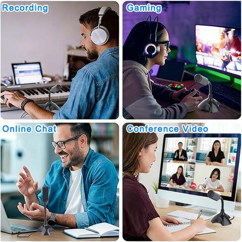 USB Computer Microphone Professional Network Chat Tool Plug and Play Suitable for Desktop and Laptop Computers (Black) in Saudi Arabia