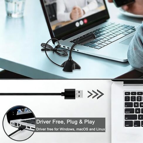 USB Computer Microphone Professional Network Chat Tool Plug and Play Suitable for Desktop and Laptop Computers (Black) in Saudi Arabia