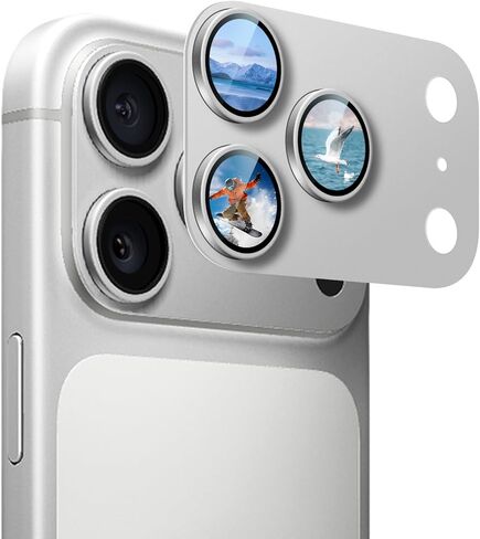 1 Pack Compatible for iPhone 17 Pro Max Camera Lens Protector Glitter, Bling Diamond Ring Anti-scratch 9H Tempered Lens Cover Easy Installation iPhone 17 Pro Max Lens Protector-Diamond Silver in Saudi Arabia
