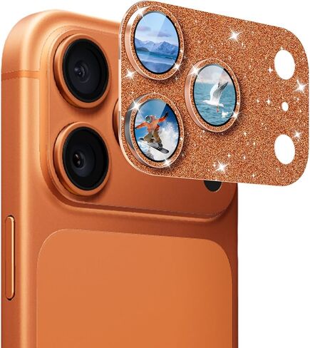 1 Pack Compatible for iPhone 17 Pro Max Camera Lens Protector Glitter, Bling Diamond Ring Anti-scratch 9H Tempered Lens Cover Easy Installation iPhone 17 Pro Max Lens Protector-Diamond Silver in Saudi Arabia