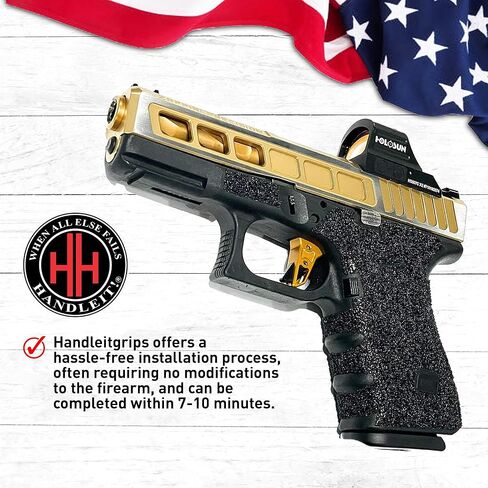 Handleitgrips Gun Grip Tape Compatible with Glock 19/23 Gen 3 - Black Edge Series Pistol Grip Tape, Easy Installation, Gun Skins, Veteran Owned in Saudi Arabia