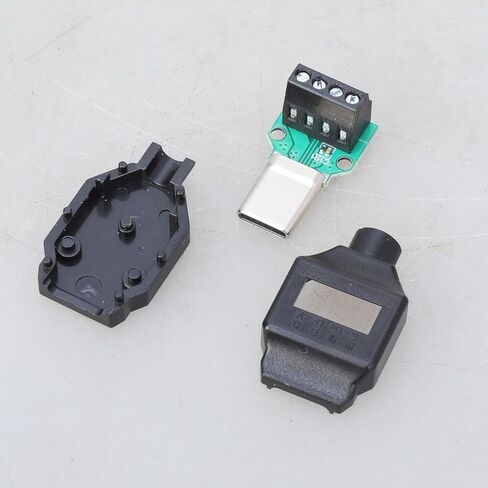 Solderless Type C Male Connector 5 Pin 4 Pin Crimp Terminal Adapter Cable Repair Easy Assembly Black Type USB Plug in Saudi Arabia
