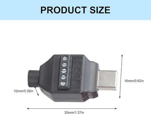 Solderless Type C Male Connector 5 Pin 4 Pin Crimp Terminal Adapter Cable Repair Easy Assembly Black Type USB Plug in Saudi Arabia