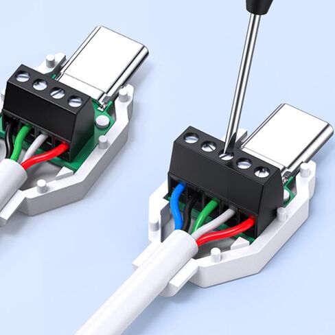 Solderless Type C Male Connector 5 Pin 4 Pin Crimp Terminal Adapter Cable Repair Easy Assembly Black Type USB Plug in Saudi Arabia