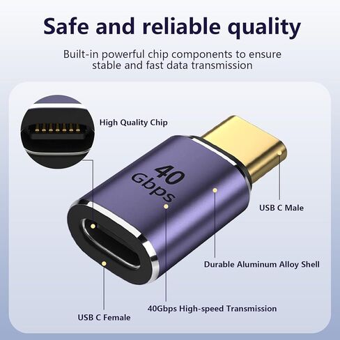محول موسع USB C من Nelumbo بسرعة 40 جيجابت في الثانية، محول تمديد USB C ذكر إلى أنثى 8K 60 هرتز، USB من النوع C ذكر إلى أنثى PD 100 وات شحن سريع USB 4 Thunderbolt 4 لجهاز MacBook Pro (3 قطع) in Kuwait