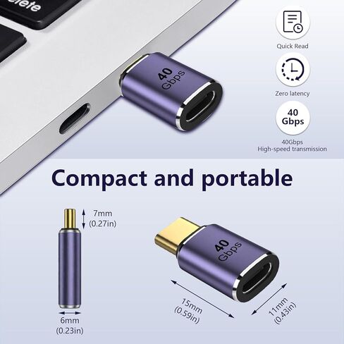 محول موسع USB C من Nelumbo بسرعة 40 جيجابت في الثانية، محول تمديد USB C ذكر إلى أنثى 8K 60 هرتز، USB من النوع C ذكر إلى أنثى PD 100 وات شحن سريع USB 4 Thunderbolt 4 لجهاز MacBook Pro (3 قطع) in Kuwait