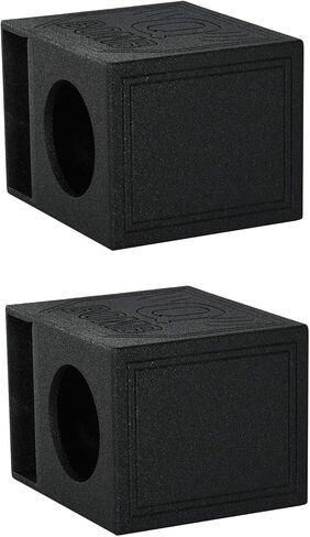 Q Power QBomb Single 12" Vented Port Subwoofer Box w/ Bedliner Spray (2 Pack) in Saudi Arabia