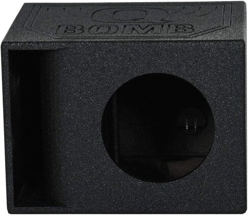 Q Power QBomb Single 12" Vented Port Subwoofer Box w/ Bedliner Spray (2 Pack) in Saudi Arabia
