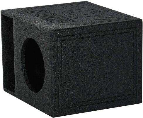 Q Power QBomb Single 12" Vented Port Subwoofer Box w/ Bedliner Spray (2 Pack) in Saudi Arabia