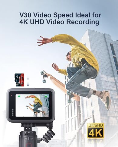 128GB Micro SD Card with Adapter, microSDXC Memory Card for Camera, Drone, U3, A2, V30, 4K UHD, UHS-I, SD Card in Saudi Arabia